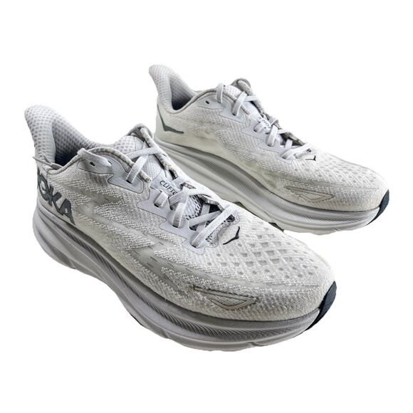 Hoka One One Clifton 9 Mens Running Shoes White Gray Size 11 D Athletic Sneakers main image 9